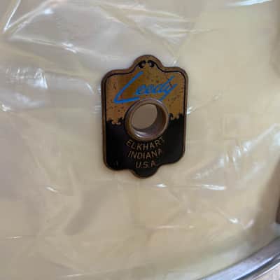 Leedy Broadway Standard Snare Drum 1940s White Marine Pearl Super Clean image 11