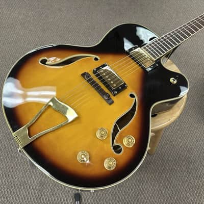 Tanglewood (No Label) Hollow-Body Archtop Electric Guitar Sunburst image 6
