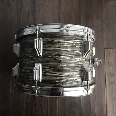 Vintage Rogers Dayton Era Holiday 12" x 8" Rack Tom Tom Drum 1967 Black Strata image 2