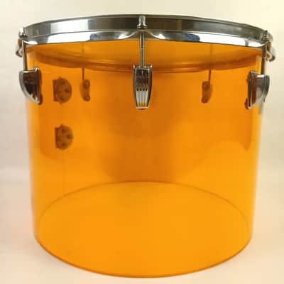 Ludwig 12x16" Amber Vistalite Concert Rack Tom Drum Vintage 70s Blue/Olive Floor image 3