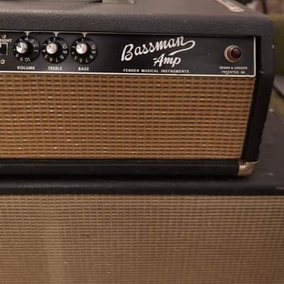 1964 Fender Bassman 2-Channel 50-Watt 2x12" Piggyback Guitar Amp Black Panel image 5