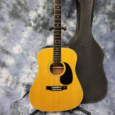 Used 1990's Harmony Korea Dreadnought Pro SEtup New Strings Original Deluxe Soft Shell Case image 2