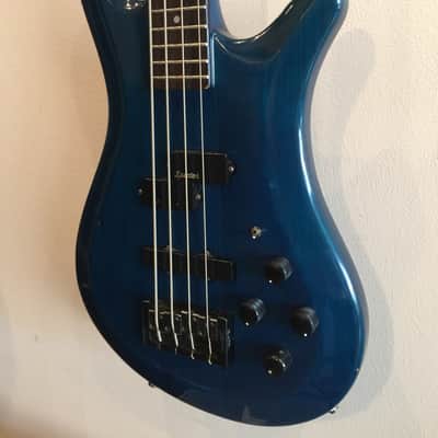 Spector NS-2B 4 string bass Neck Thru design 1980's Trans Blue image 4