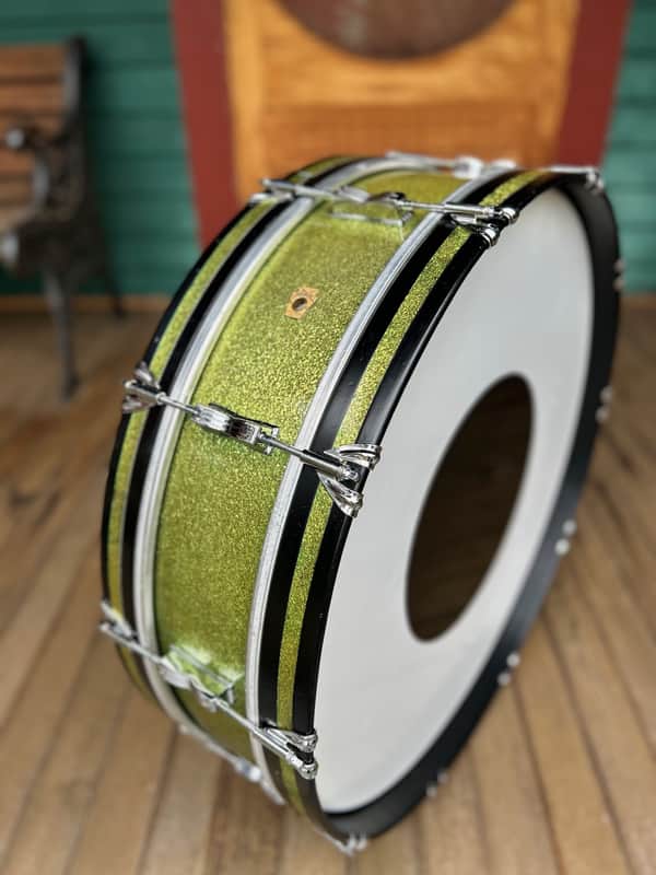 Ludwig Scotch Bass Drum 1965 - Sparkle Green (faded) image 1
