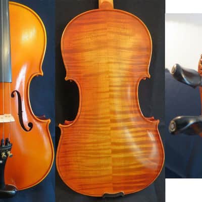 SONG Violin Full size with carved Animal scroll Neck, Hand made,Stradivari style,flames maple,nice spurce. Good Sound image 1