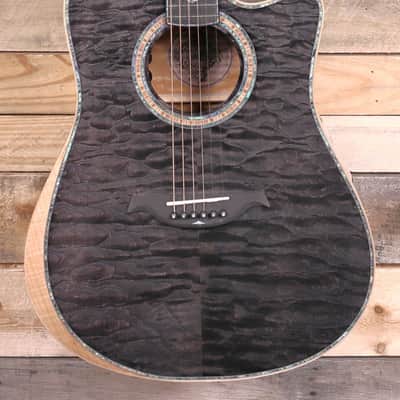 B.C. Rich Prophecy Series Acoustic/Electric Guitar Smoke Black Quilt w/ Case image 1