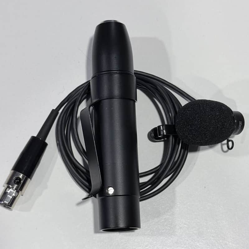 Shure WL185 Cardioid Condenser Lavalier Mic with 4' TA4F Cable and Preamp Present - Black image 1