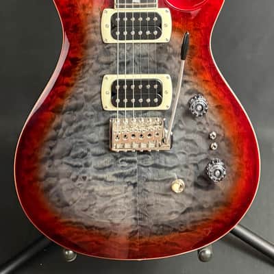 PRS SE Custom 24-08 Quilt Top Electric Guitar Charcoal Cherry Burst w/ Gig Bag image 1