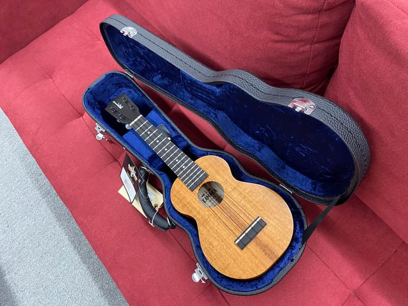 Kamaka HF-1 Soprano Ukulele with Full Ebony Package, MOP inlay, Koa Medium Curl Upgrade w/ Case image 1