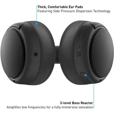 Panasonic RB-M500B Deep Bass Wireless Bluetooth Immersive Headphones with Bass Reactor, Sand Beige image 4