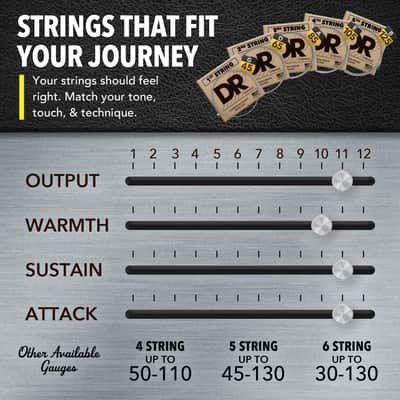 DR Strings MR5-45 Hi-Beam Stainless Steel Medium 5-String Bass Strings image 7