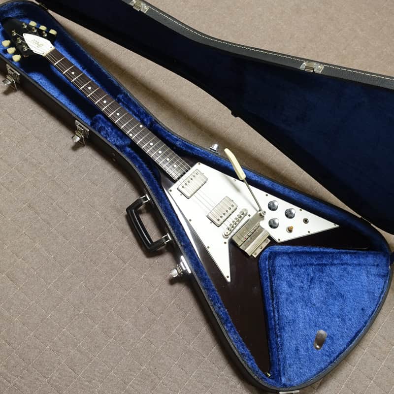 Rare!】 1981 Greco FV-800 Lyre Tremolo Super Real Flying V Type
