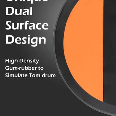10” Drum Practice Pad, Dual Surface & Mountable, Orange & Black, High-Quality Gum Rubber, Simulate Snare Drum & Tom Drum, Versatile Practice to Light Up Your Muscles image 3