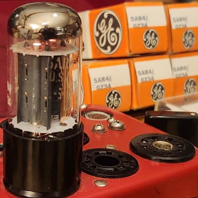 NOS General Electric 5AR4 GZ34 Tube FULL WAVE RECTIFIER (Hickok Tested) image 14