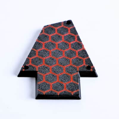 Custom Ibanez Truss Rod Cover for RG & JEM – Honeycomb Hex (Red & Black) image 5