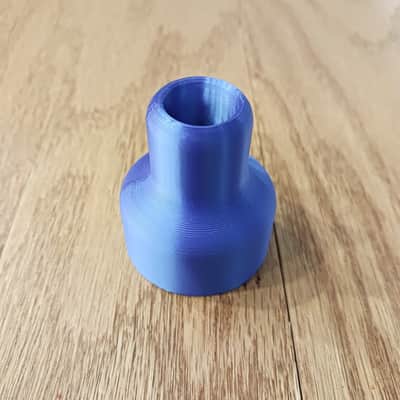 Satin Blue talk box tube adapter for 5/8" OD tube to a 1 3/8"-18 threaded driver image 3