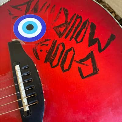 RESD Ovation Legend - Red Cherry USA Made Acoustic Electric Guitar Bowl back image 22