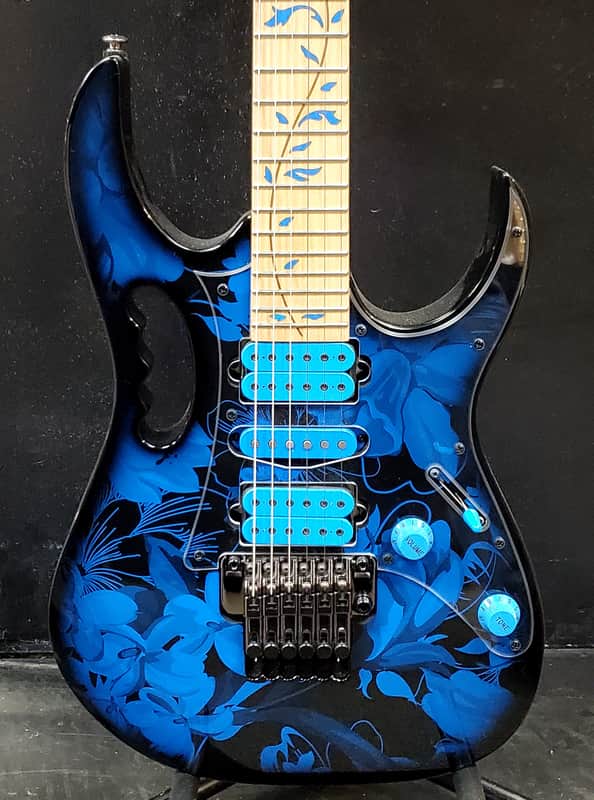 Ibanez JEM77P-BFP Steve Vai Signature - Blue Floral Pattern w/FREE Pro Set Up image 1