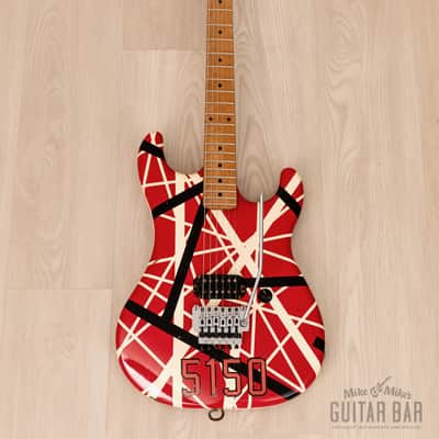 1990s ESP EVH Frankenstrat 5150 VH-250 Striped w/ Floyd Rose, Japan image 2
