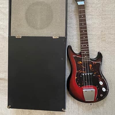 Vintage 1960’s Tombo Ukulet Electric Ukelele w Amp-In-Case Redburst MIJ Japan Rare Norma Teisco image 2