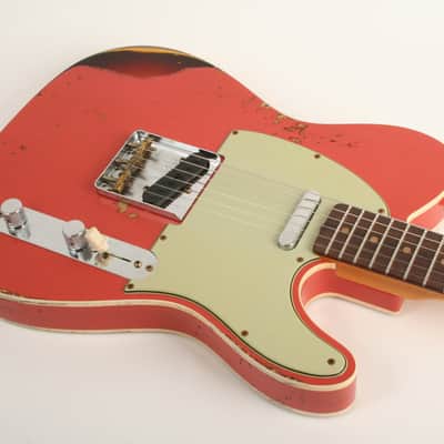 Fender Custom Shop Limited Edition 60 Telecaster Custom Heavy Relic Tahitian Coral over Chocolate 3-Color Sunburst CZ583582 image 4