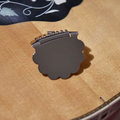 Vintage NOS mandolin "flower" tailpiece, Made in Graslitz (Czechoslovakia), 1940s–1960s image 1