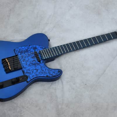 Custom Pre-order! Telecaster HH 2025 Black on Metallic Blue Hot Rails 4-Way Switch image 2