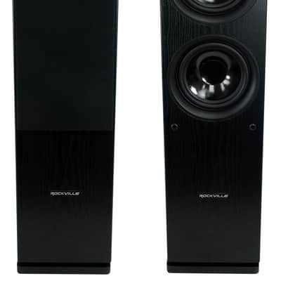 (2) Rockville RockTower 68B Black Home Audio Tower Speakers Passive 8 Ohm image 12