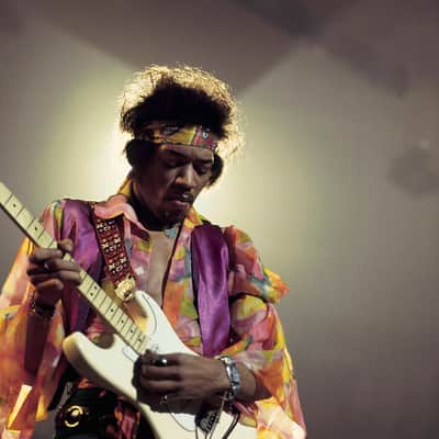 Fender Jimi Hendrix Stratocaster Guitar Maple Fingerboard, Olympic White w/ Gig Bag image 8