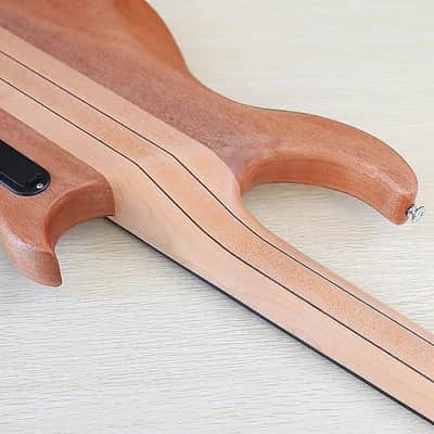 Zebra Wood Top Left Hand 5 String Bass, Maple Neck Through, Rosewood Fingerboard image 7