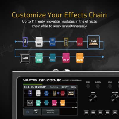 VALETON Multi Effects Processor Pedal Guitar Bass Amp Modeling IR Cabinets Simulation Multi-Effects with Expression Pedal FX Loop MIDI I/O Stereo OTG USB Audio Interface GP-200JR(Ship from US Warehouse For Prompt Delivery) image 4