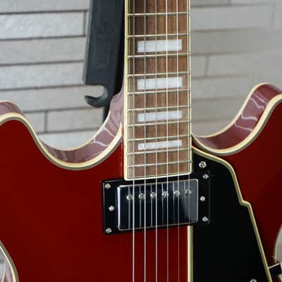 D'Angelico Premier DC Semi-Hollow Double Cutaway - Burnt Red image 3