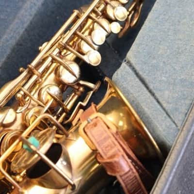 Vintage Buescher Curved Soprano Sax with orig case image 4