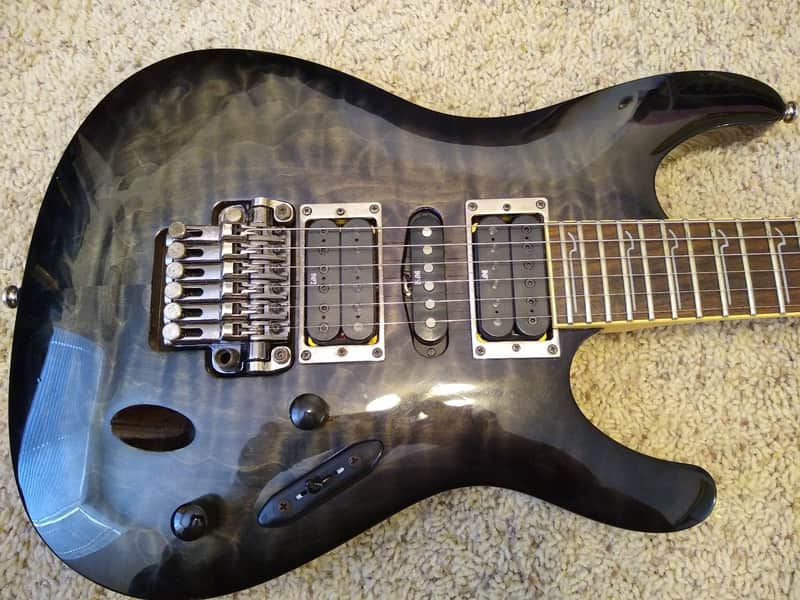 Ibanez S570DXQM 2009 Transparent Gray Burst Quilted Maple | Reverb