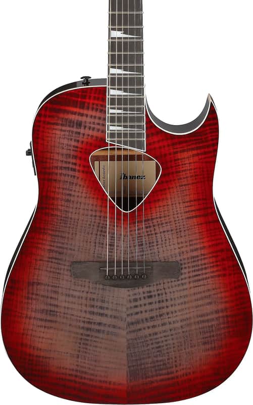 Ibanez ALT50FA Altstar Parlor Acoustic-Electric Guitar, Flamed Basswood Top, Red Doom Burst image 1