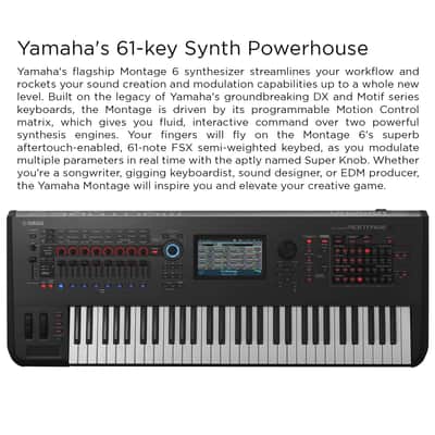 Yamaha Montage6 61-Key Flagship Synthesizer Workstation with Gator Gig Bag, Bench, Flash Drive and ATH-M60x Headphones image 2