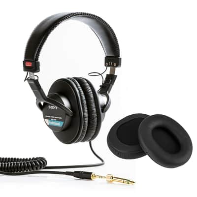 Sony MDR-7506 Professional Folding Headphones, Bundle with Remote Audio Ear Pads for Sony MDR-7506 Headphones, Pair image 1