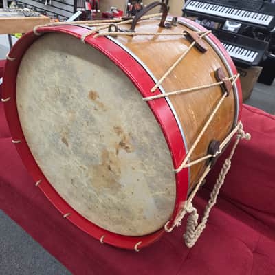 Cooperman Civil War Style Feild Bass Drum 24x16 - Natural/Red image 10