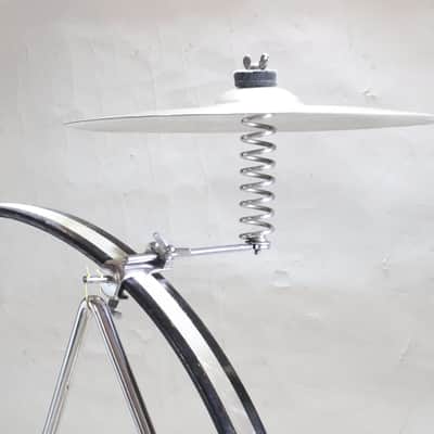 Ludwig Spring Cymbal Arm with Script Logo, 13" Ludwig Ride/Crash Cymbal with Script Logo, 10" Triangle, Traps Era 1920s-30s / INSPECTED & TESTED image 3