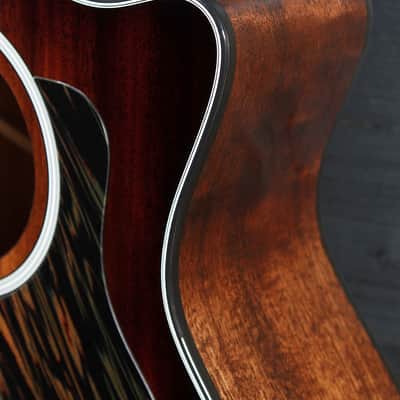Taylor 324ce Next Generation Acoustic-Electric Guitar – V-Class Bracing, Mahogany Shaded Edgeburst image 12