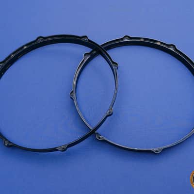 Pearl Masters Masterworks MasterCast Die Cast Hoops 14" 8 Holes BLACK Rare image 2