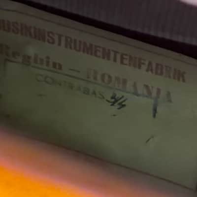 Vintage Reghin Romania 3/4 Upright Bass c. 1950s, Well Set Up + Bag/Pickup/Stand image 12