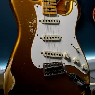 Fender Custom Shop ’55 Stratocaster Kyle McMillin Masterbuilt 2020 - Frost Gold Relic image 7