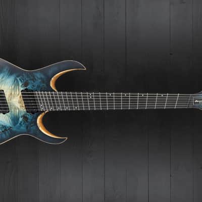 Mayones Duvell 7 Elite VF Custom Eye Poplar - Turquoise Iris Satin image 4