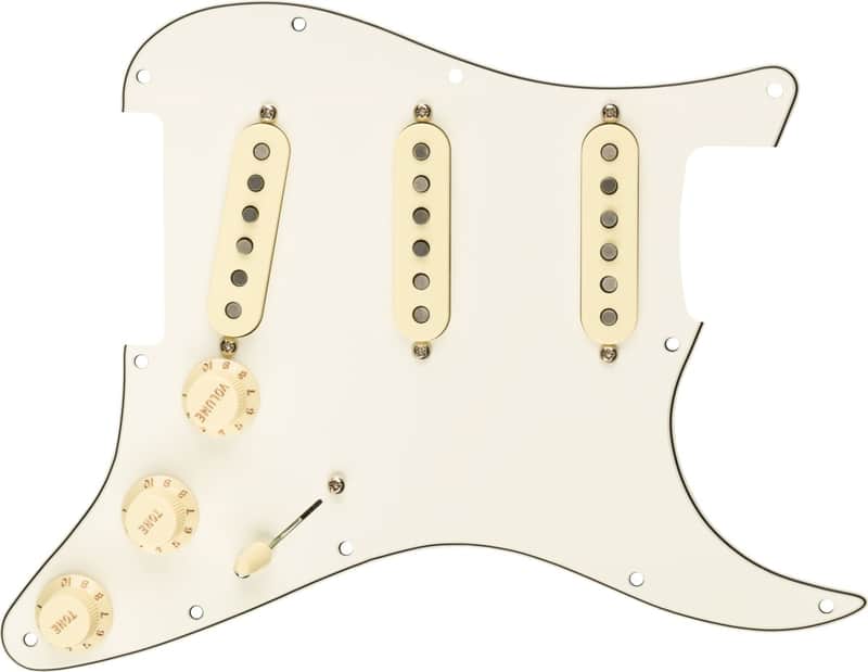 Fender Pre-Wired Strat Pickguard, Custom Shop Fat 50's SSS, Parchment 11 Hole PG (open box) image 1