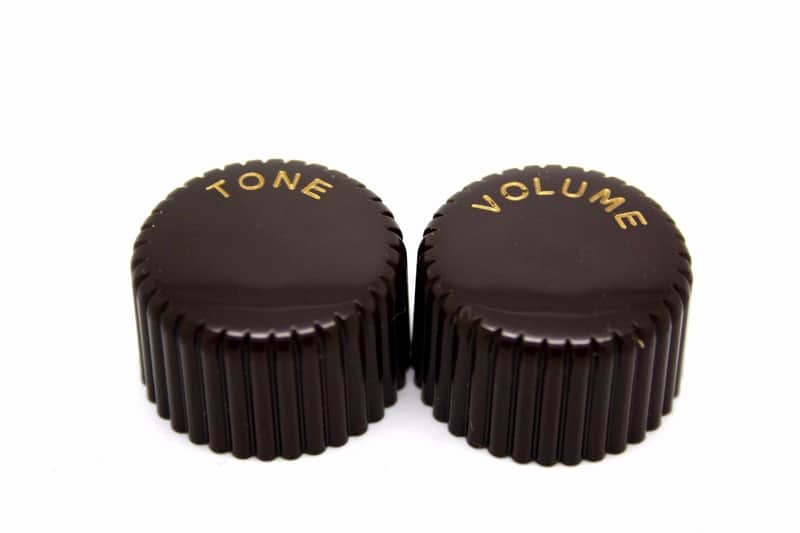 2x HARMONY SILVERTONE GUITAR KNOBS BROWN CUPCAKE TONE & VOLUME - CTS OR EMERSON image 1