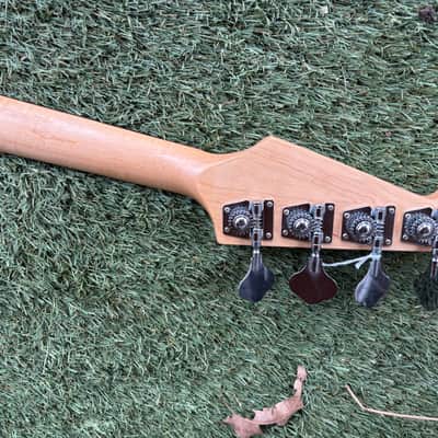 Standell Bass P/J style   Transparent Red Bird’s Beak Headstock *NOT A STANDEL * image 8