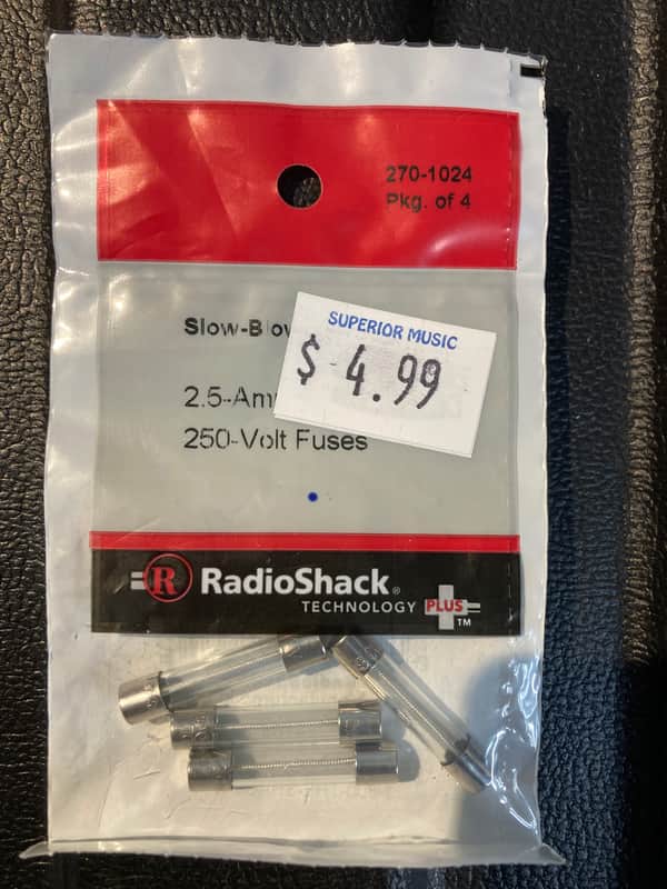 Radio Shack 2.5 Amp 250v 4 pack of glass fuses 2023 - 1 1/4x1/4 image 1