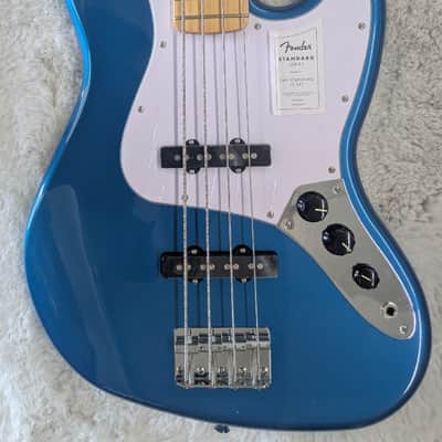Mint Fender Standard Series 4-string Electric Jazz Bass Guitar, Aqua Marine Metallic image 3