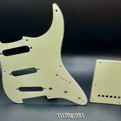 USA MADE Fender Stratocaster Vintage Mint Green White 3 Ply 8 Hole Pre-CBS Pickguard Set with Backplate and Aged Screws Eric Clapton Eric Johnson SRV image 3